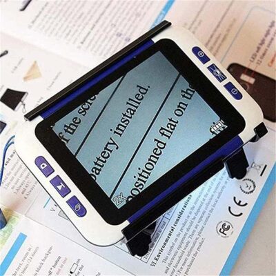 Portable 2-32x Zoom Digital Video Magnifier - 3.5-Inch Electronic Reading Aid for Low Vision, Pocket LED Handheld Magnifier with Light & 3 Color Modes