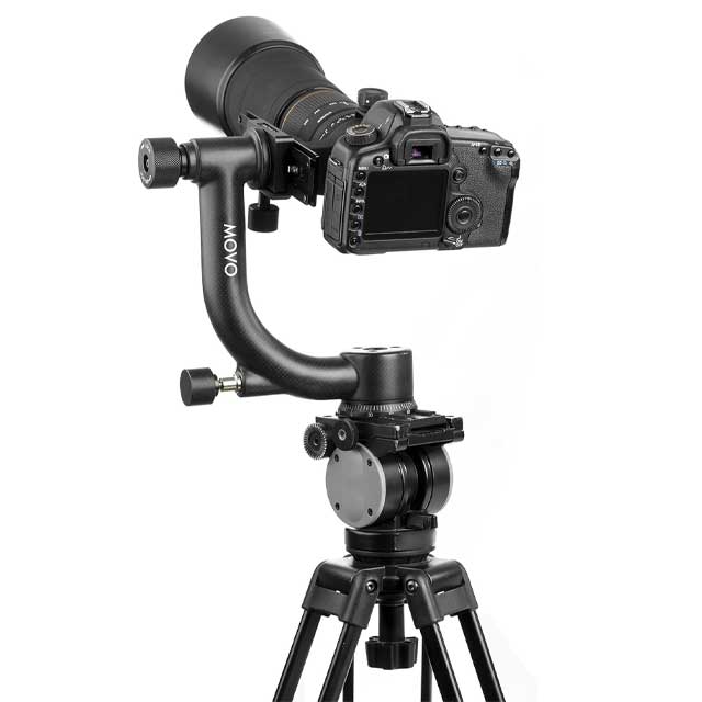 Movo GH600 Carbon Fiber Gimbal Tripod Head for Vertical/Portrait Mount with Arca-Swiss Quick-Release Plate - Image 3