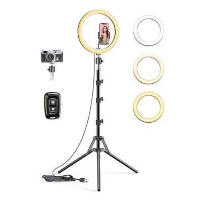 12.6 Inch Ring Light with 180cm Adjustable Tripod Stand – Pnitri Large Selfie Ring Light for Live Streaming, Makeup, YouTube, TikTok, and Photography