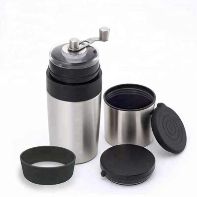 Rocktail Manual Coffee Mill - All-in-One Coffee Bean Grinder with Coffee Mug