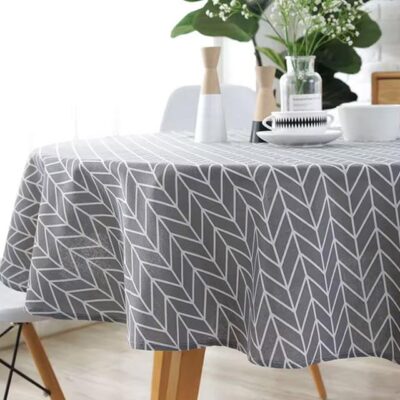 Round Tablecloth 120/150cm – Washable Decorative Table Cover for Home, Holiday, Christmas, Party & Picnic Dining