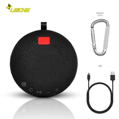 SPEAKER ROUND BLUETOOTH PORTABLE WITH CLIP - LEICKE - BLACK
