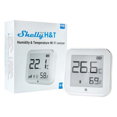 Shelly Plus H&T WiFi Temperature and Humidity Sensor with Display - Wireless Smart Home Monitoring Device