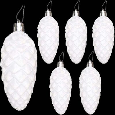 Christmas Concepts® 6-Pack 90mm Pine Cone Baubles – Shiny & Glitter Luxury Ornaments