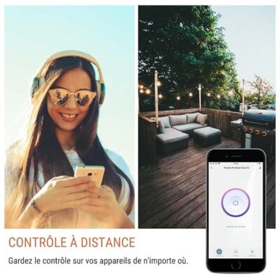 Konyks Pluviose Easy EU: Smart Outdoor WiFi & Bluetooth Socket | IP55, 16A, 3680W | Energy Monitoring | Alexa & Google Home Compatible