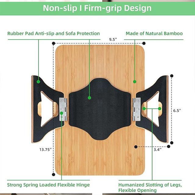Solid Wood Rotating Sofa Armrest Tray – Double-Layer Multi-Purpose Sofa Table Tray for Drinks & Snacks