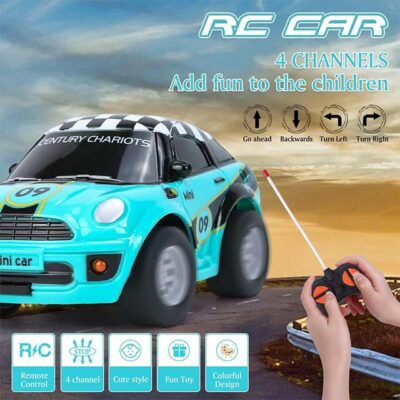 Subao Remote Control Cars for Kids - Mini Cartoon RC Car Toys with Light - Toddlers Toys for 2 3 4 5 6 Year Old Boys Girls Birthday Gifts