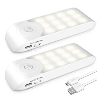 TEAMPD Indoor Motion Sensor Lights, USB Rechargeable Night Light with 3 Modes, Cool White Stick-on Cupboard Light with Removable Magnetic for Wardrobe Bedroom Hallway Cabinet Stair Kitchen