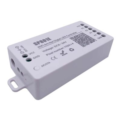 TOPXCDZ SP801E WiFi Art-Net LED Controller - Wireless Control for WS2812B & WS2811 LED Matrix Panel & Light Strip, iOS & Android Compatible, DC5-24V