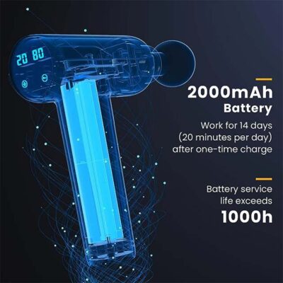 Tmada 2023 Portable Deep Tissue Massage Gun – 10 Massage Heads, 20 Speed Modes, LCD Touch Screen for Muscle Recovery & Pain Relief