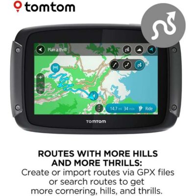 TomTom Rider 550: 4.3″ Motorcycle GPS with World Maps, WiFi Updates, Traffic & Speed Cam Alerts, and Siri/Google Compatibility for Winding Roads
