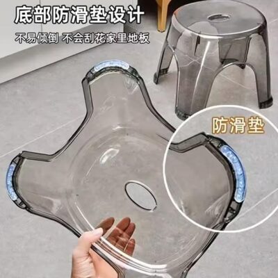 Transparent Acrylic Small Stool – Creative Low Shoe Bench for Bathroom & Living Room Furniture