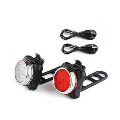 USB Rechargeable Bike Light Set – Super Bright LED Front & Rear Lights, Waterproof, Easy Install, 4 Modes for Road & Mountain Cycling Safety
