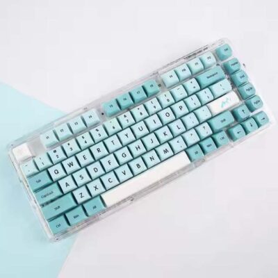 USLION 126-Key Ice Mountain XDA Profile PBT Keycaps – Custom Gradient Artisan Keycaps for Mechanical Keyboard.