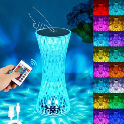 Unique Decorative Tower Shape Desk Lamp, USB Rechargeable Shadow Light, Bedside Table Lamp