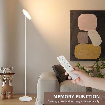 VOWNER LED Floor Lamp Ceiling Floodlight - 24W Dimmable Modern Floor Lamp with Remote Control, 3000K-6500K Adjustable Color Temperature, Touch Control, Ideal for Living Room, [Energy Class F]