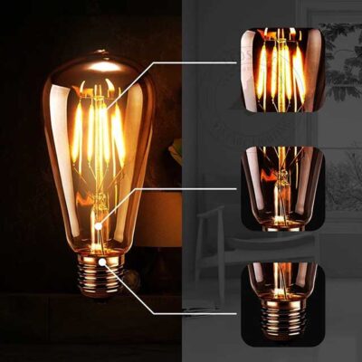 Vintage Filament LED Edison Bulb – Dimmable E14/E27 Decorative Industrial Light for Home, Café & Restaurant Décor