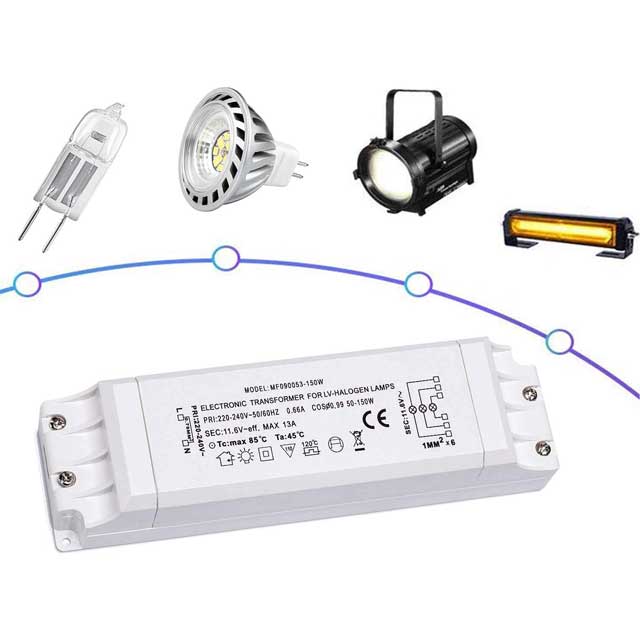 Yafido 230V AC to 12V AC Electronic Transformer – 50-150W Halogen Light Bulb Converter with Overload Protection & Temperature Safety - Image 3