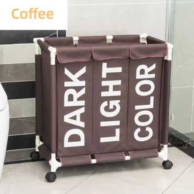 Foldable Laundry Basket with Rollers – Dirty Clothes Storage Bag, Household Classification Box for Clothes & Yoga Storage