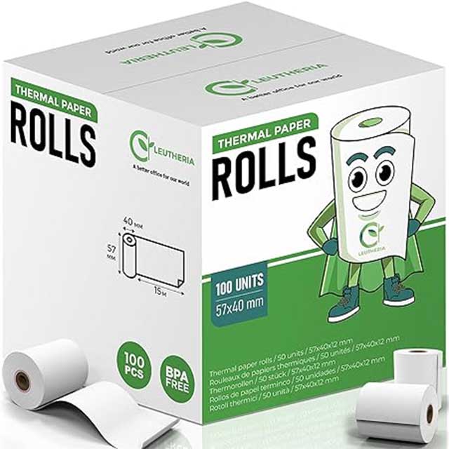 100 Rolls Thermal Paper for Blue Cards