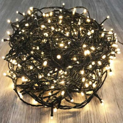 500 LED Warm White Fairy Lights – Indoor/Outdoor LED String Lights with Transformer Cable, Eco-Friendly Green Design