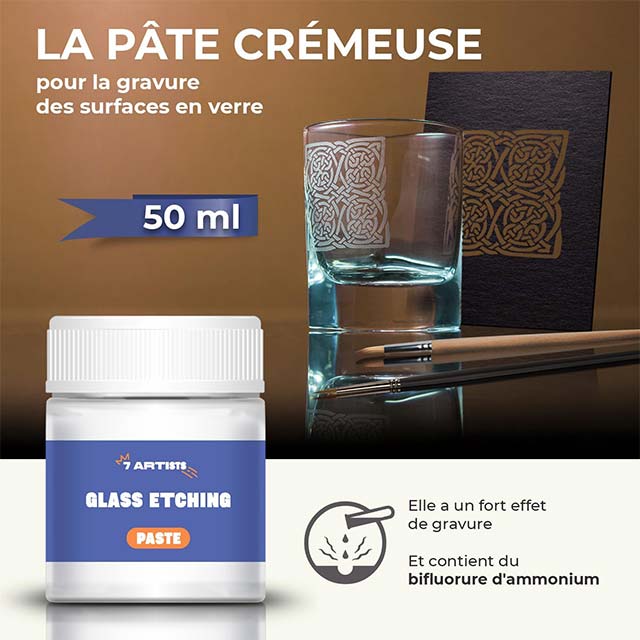 7 Artists Etchall Glass Depolir Creme 50ml – Premium Glass Depolishing, Defrosting Cream & Paste for Crystal Clear Surfaces