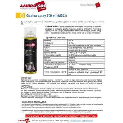 Ambro-Sol M203B Waterproofing Leak Seal Spray – 14oz/500ml Eco-Friendly Tinplate Canister for Sealing Holes, Cracks & Preventing Moisture (White)