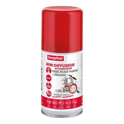 Beaphar Mini-Diffuser Insecticide with Geraniol – Automatic 6-Month Indoor Pest Control for Flying & Crawling Insects, Eggs & Larvae (25 m² Coverage)