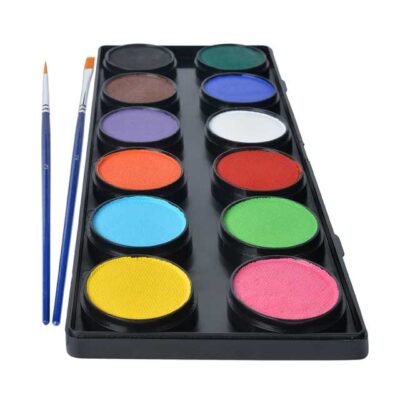 Blue Squid Professional Face Paint – 12 Colour Classic Art Palette (12 x 10g) for Stage & Body Makeup
