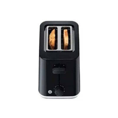 Braun Breakfast1 HT1010 Double Slot Toaster – 900W, 8 Roasting Levels & Defrost Function in Durable Black Plastic
