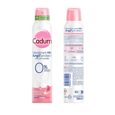 Cadum 48H Long-Lasting Deodorant with Argil'Protect & Peony Freshness – 200 ml