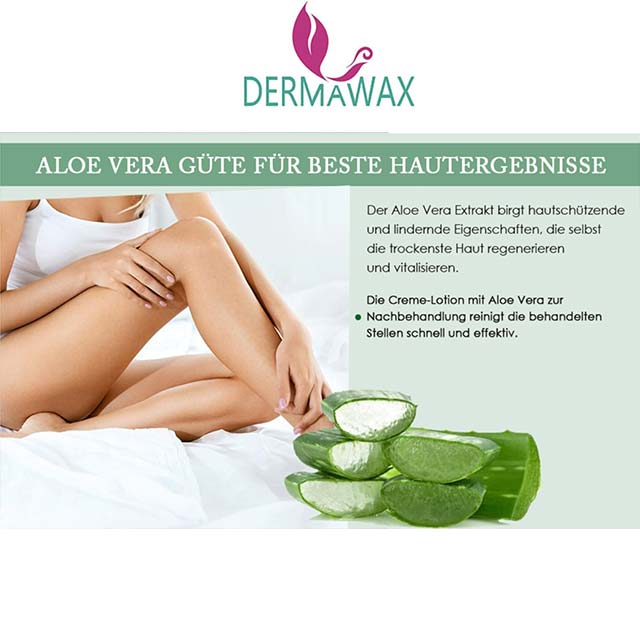 Dermawax Aloe Vera Post-Treatment Milk – Ultimate After Waxing Care, Wax Residue Remover & Nourishing Skin and Body Formula