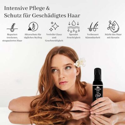 Diamond Keratin Hair Straightening Treatment with Shea Butter, Argan Oil & Collagen – Nourishing Hair Mask for Dry, Shiny, Heat-Protected Smooth Hair