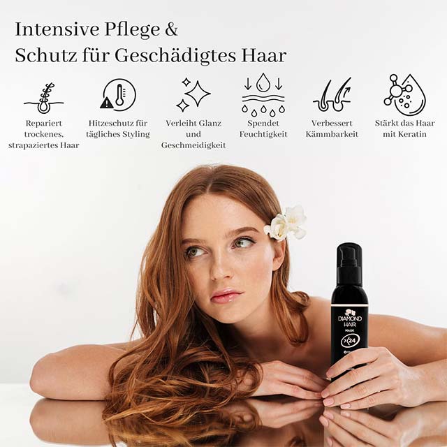 Diamond Keratin Hair Straightening Treatment with Shea Butter, Argan Oil & Collagen – Nourishing Hair Mask for Dry, Shiny, Heat-Protected Smooth Hair