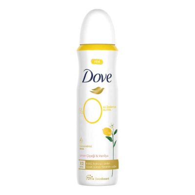 Dove Women's 0% Aluminum Deodorant – 150ML | Refreshing Lemon Blossom & Vanilla Scent for All-Day Freshness