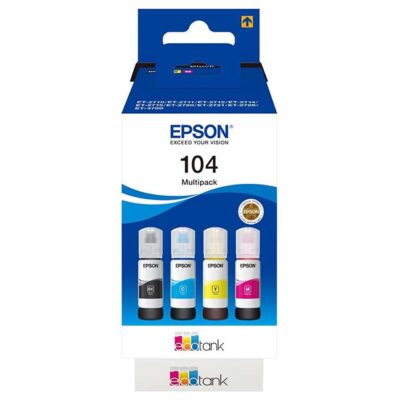 EcoTank 104 4-Colour Multipack – High-Yield, Eco-Friendly Printer Ink for Cost-Effective, Reliable Printing
