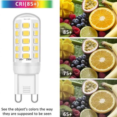 Energy Efficient G9 LED Light Bulb 5W – Natural White, 420lm, AC 220-240V – Non-Dimmable Pack of 5