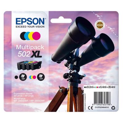 Epson 502XL Ink Multipack – 4-Colour High Yield Replacement Cartridge Set for Superior Print Quality