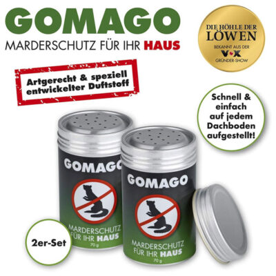 GOMAGO Marten Protection Kit – 2 x 70g Granules for Reliable, Species-Specific Marten Control (Alternative to Repellents, Sprays & Ultrasound)