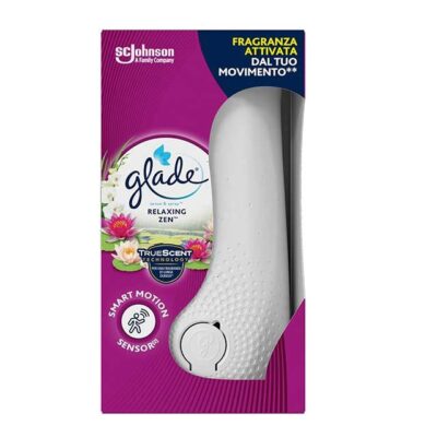 Glade Sense & Spray Profumatore Ambienti – Diffusore Automatico con Sensore di Movimento, Oli Essenziali & Fragranza Relaxing Zen (1 Base + 1 Ricarica da 18 ml)