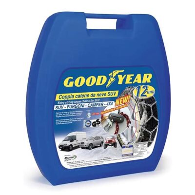 Goodyear 12mm Heavy-Duty Snow Chains for SUVs, Vans, Campers & 4x4s – Ultimate Winter Traction & Safety Chains