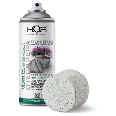 HQS Stone Effect Paint Spray 400 ml – Premium Light Grey Stone Finish for Walls & Facades