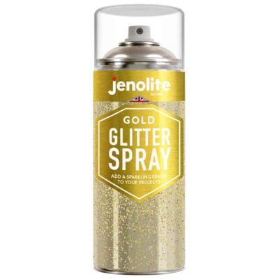 Jenolite Premium Gold Glitter Spray – Ideal for Frames, Ornaments, Sculptures, Christmas Decorations & Craft Projects
