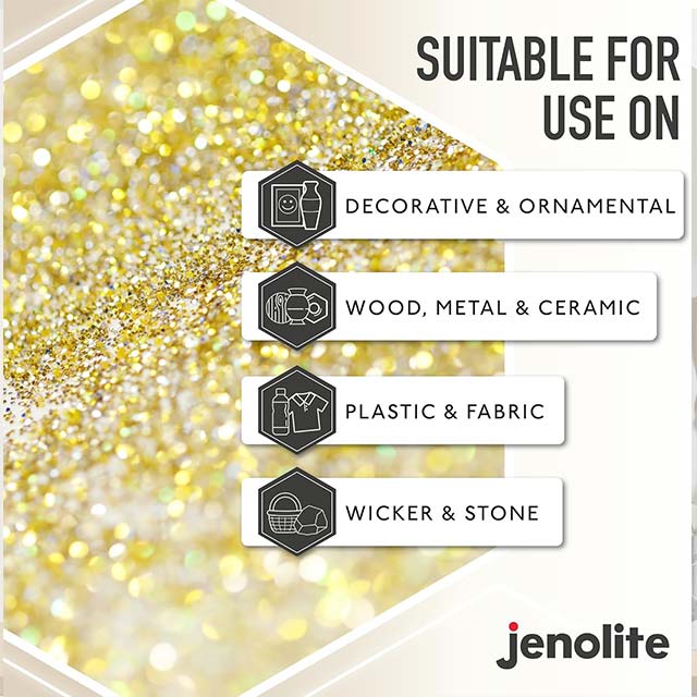 Jenolite Premium Gold Glitter Spray – Ideal for Frames, Ornaments, Sculptures, Christmas Decorations & Craft Projects