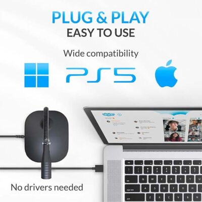 KLIM Talk USB Desktop Microphone – Professional Mic with Stand for PC, Mac, Laptop, PS4 | Ideal for Recording, Gaming, Streaming, Podcasting & YouTube