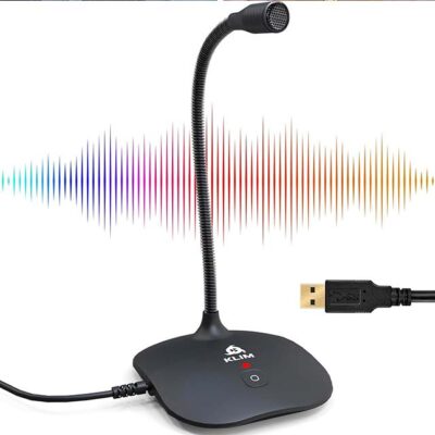 KLIM Talk USB Desktop Microphone – Professional Mic with Stand for PC, Mac, Laptop, PS4 | Ideal for Recording, Gaming, Streaming, Podcasting & YouTube