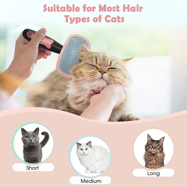 Large Pink Dog Brush – Gentle Cleaning Pin Brush for Shedding Hair, Ideal for Small Dogs, Puppies, Yorkies, Poodles, Rabbits & Cats