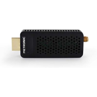 Metronic 441646 DVB-T/T2 USB Receiver Tuner – Compact HEVC Decoder with EPG, 1080i HDMI & SOS Key