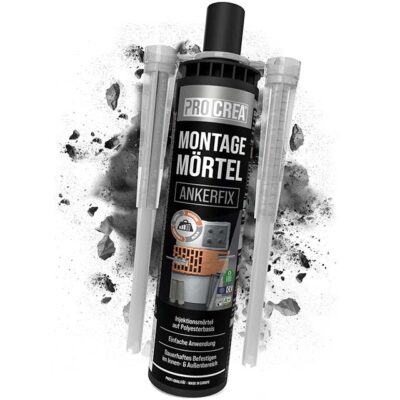 PROCREA® Injection Mortar "Ankerfix" – 2x Premium Mixers, High-Performance Assembly & Composite Mortar with 2K Adhesive and Liquid Dowels for Medium‑Heavy Loads (Indoor & Outdoor)
