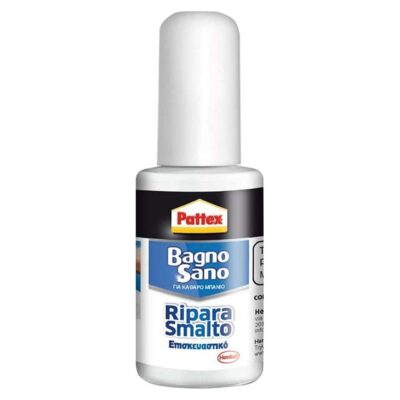 Pattex Bagno Sano Ripara Smalto – Water-Based Acrylic Enamel for Chip Repair & Touch-Ups, Tile Enamel with Filling Power, Paint Effect & Brush